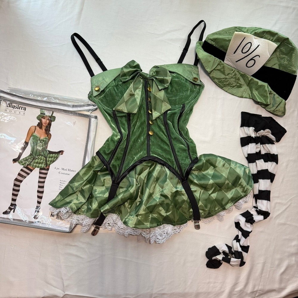 RARE Mad Hatter 4pc Costume Set by Mystery House size M